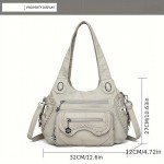 Women'S Retro Y2K Punk Style Tote Handbag with Multiple Pockets - & Vintage 2000s Fashion Crossbody Bag, Golden-Tone Hardware & Detachable Strap, Zipper Closure For Dates, Parties, Casual Outings (, Light Brown, Sky, Solid Color Design