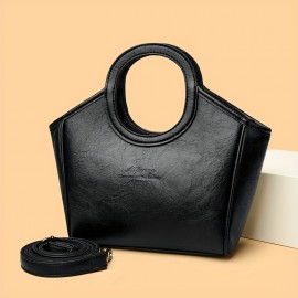 Burgundy/Black/Olive Green/Coffee Brown/Light Brown/Ivory Vintage Women's Shoulder Bag - Stylish Casual Shopping Handbag with Detachable Strap, Zip Closure, and Nylon Lining, Travel Shoulder Purse | Minimalistic Branding | Oiled Edge Construction, Novelty Purse