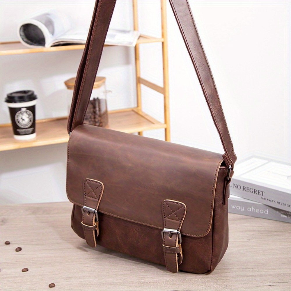 Men'S Genuine Crossbody Bag - Sleek Black Versatile Shoulder & Handbag with Adjustable Strap, Multiple Compartments, and Secure Zipper Closure for Casual or Professional Use, Crossbody Purse, Business Casual Bag, Textured Finish