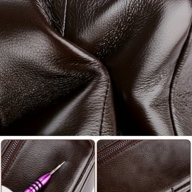 Men'S Genuine Leather Crossbody Bag - Adjustable Strap, Multiple Compartments, Zipper Closure, Black & Brown Options, Perfect for Everyday Use, Secure Travel Bag | Sleek Shoulder Bag | Durable Zipper Closure, Busy Professionals, Small Crossbody Bag, Mini Shoulder Bag for Men, Chains for Cross Bag, Wallet Crossbody Bag for Men, Business Travelers