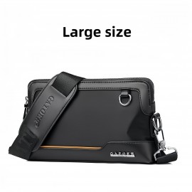 Men'S Premium Oxford Fabric Crossbody Bag with Adjustable Strap - Multi-Compartment Casual Shoulder Bag for Everyday Commute & Outings, Royal Blue with Orange Accents - Ideal Gift for Boyfriend & Family, Crossbody Purse, Versatile Travel Purse, Modern Accessory, Durable Construction, Compact Purse, Urban Commuters, Daily Essentials, Sleek Design, Sturdy Construction, Urban Professionals