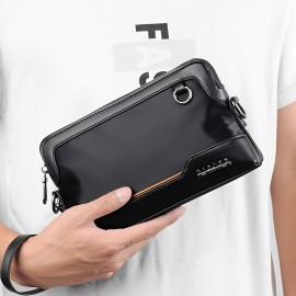 Men'S Premium Oxford Fabric Crossbody Bag with Adjustable Strap - Multi-Compartment Casual Shoulder Bag for Everyday Commute & Outings, Royal Blue with Orange Accents - Ideal Gift for Boyfriend & Family, Crossbody Purse, Versatile Travel Purse, Modern Accessory, Durable Construction, Compact Purse, Urban Commuters, Daily Essentials, Sleek Design, Sturdy Construction, Urban Professionals