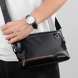 Men'S Premium Oxford Fabric Crossbody Bag with Adjustable Strap - Multi-Compartment Casual Shoulder Bag for Everyday Commute & Outings, Royal Blue with Orange Accents - Ideal Gift for Boyfriend & Family, Crossbody Purse, Versatile Travel Purse, Modern Accessory, Durable Construction, Compact Purse, Urban Commuters, Daily Essentials, Sleek Design, Sturdy Construction, Urban Professionals