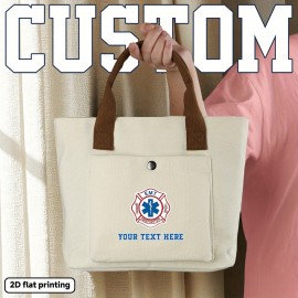 Customizable EMT Firefighter Badge Backpack - Personalized Text/Design, Heavy-Duty Portable Handbag with Top Handle, for First Responders, Medical Professionals, Everyday Commute - Professional & Casual Use - Add Your Own Message!, First Responder Gear, Bold Emblem Design, Sturdy Construction, 2D Flat, EMT Gift Idea, Work Backpack, Emergency Worker, F.A.S.T EMTs
