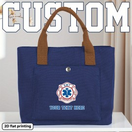 Customizable EMT Firefighter Badge Backpack - Personalized Text/Design, Heavy-Duty Portable Handbag with Top Handle, for First Responders, Medical Professionals, Everyday Commute - Professional & Casual Use - Add Your Own Message!, First Responder Gear, Bold Emblem Design, Sturdy Construction, 2D Flat, EMT Gift Idea, Work Backpack, Emergency Worker, F.A.S.T EMTs