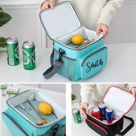 Personalized Thermal Bag with Custom Name/Text/Initials - Lunch Cooler for Men, Custom Picnic Bag with Initials, Outdoor Cooler for Wedding Party Favors, Best for Man Gift, Personalized Monogrammed Box for Hot/Cold Storage