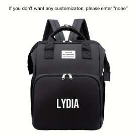 Personalized Embroidery Diaper Bag for Women, Large Capacity Mommy Backpack with Portable Foldable Design, Lightweight Travel Bag with Stroller Straps, Custom Name for Maternity, Hospital, Vacation, Outing