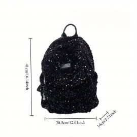 Women's Fashion Retro Sequin Cool Tote Bag, Front Pocket Y2K Hot Backpack, Shiny Street Style Spliced City Pack for Work Commute Dating Parties with Large Capacity Multi-Pockets Shoulder Crossbody, Dating Accessory, Party Backpack, Streetwear Accessory, Retro Fashion, Nylon Tote, Multipocket Bag, Crossbody Bag, Young Professionals