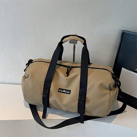 Men's Large Capacity Gym Duffel Bag - Sleek Black Adjustable Shoulder Straps, Durable Fabric for Travel, Business & Daily Commute - Spacious Sport Bag with Multiple Compartments, Gym Bag, Highend Texture, Workout Gear, Modern Design, Premium Material, Fitness Enthusiasts