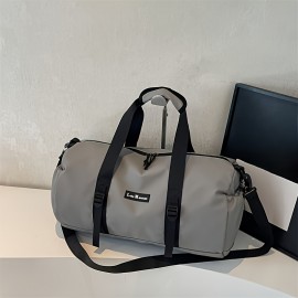 Men's Large Capacity Gym Duffel Bag - Sleek Black Adjustable Shoulder Straps, Durable Fabric for Travel, Business & Daily Commute - Spacious Sport Bag with Multiple Compartments, Gym Bag, Highend Texture, Workout Gear, Modern Design, Premium Material, Fitness Enthusiasts